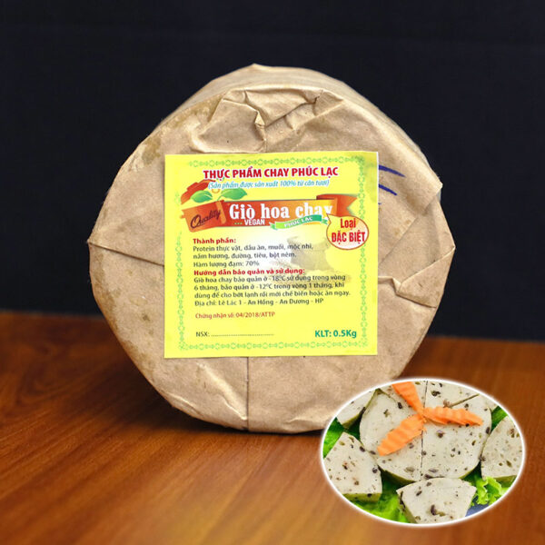 Giò Hoa Chay Sạch – Giò Nấm Hương 500g