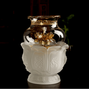 Đèn Dầu 8 Cát Tường Thủy Lưu Ly Nhiều Màu, Cao 14cm